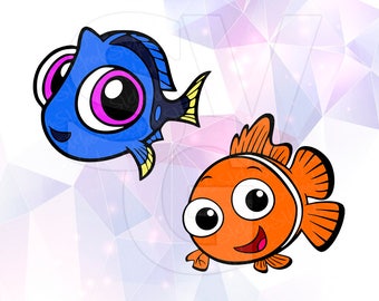 Finding Dory Nemo Layered SVG DXF Png Cut File Disney Cartoon Party Decorations Cricut Designs Silhouette Studio Cameo Stencil Scrapbooking