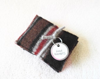 Pocket Hand Warmers BLACK & RED Reusable Felted Sweater Wool Handwarmers Rice Bags Ecofriendly Teacher Coworker Kids Gift by WormeWoole