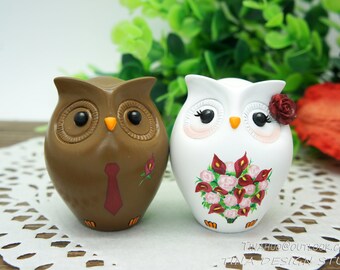Interracial Wedding Cake Toppers Fall Themed,Fall Owl Wedding Cake Toppers,Bride And Groom Interracial Wedding Cake Toppers