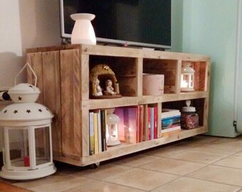 handmade tv stand from pallet wood, media console, media center, enterteiment, cabinet
