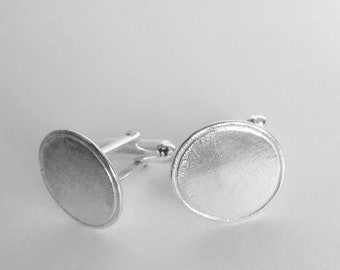Sterling silver circle cuff links
