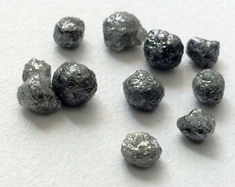 WHOLESALE 50 Pcs Black Diamonds, Black Rough Diamond, Natural Black Raw Diamond, Uncut Diamond, Conflict Free 5-7mm