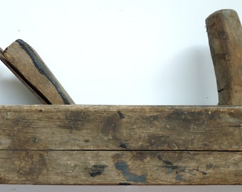 Horn plane antique vintage woodworkers tool bench primitive 18th Ct wooden hand decorative early American