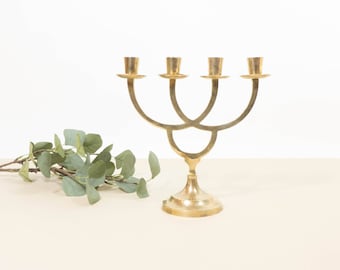 Vintage brass candle holder, mid century modern