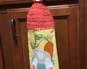 Easter Bunny & Carrots Hand Towel