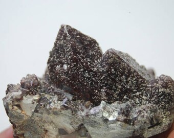 rare apophyllite crystals with brown celadonite mineral specimen