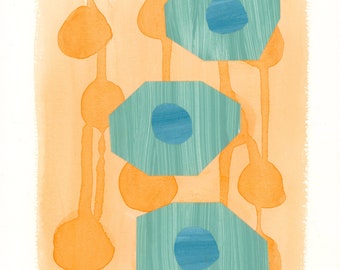 Connect the Dots 14 Abstract Mixed Media Painting