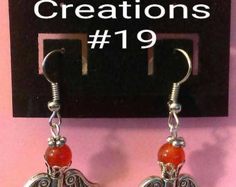 Carnelian Beads Angle Earrings