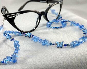 Butterfly Blue Eyeglasses/Reading Glasses Chain