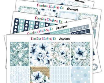 Limited Stock Anemone Floral Weekly Kit Planner Stickers
