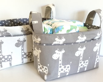 Nappy caddy / Change table organiser / Fabric basket / Nursery storage