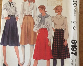 Uncut 1980s McCall's 8197 Skirts • size 14