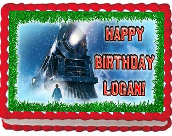 Polar Express 1/4 Sheet Edible Photo Birthday Cake Topper. ~ Personalized!