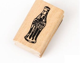 T088 Coke Bottle Rubber Stamp / Wooden Stamp, Coca-Cola, vintage coke bottle, paper stamp, journaling, soft drink stamp, stationery