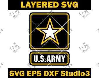 United States US Army Logo - Cutting Cut File SVG, EPS, Dxf, and Studio3 - Cricut, Silhouette Cameo Studio - Make The Cut - Instant Download