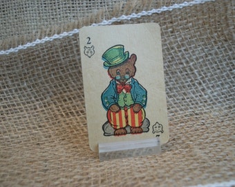 Vintage, 1939 Animal Rummy Cards with a Bear
