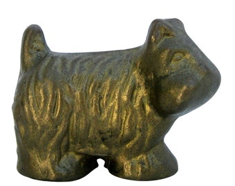 Vintage Brass Scottish Terrier/ Westie Figurine, Scotty Dog Collectible