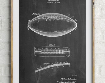 Football 1923 Gameball Patent Canvas Art Football Art