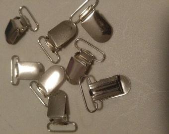 Nickle Plated Pacifier Clips, Binkie Clips, Hardware, Bib Clips, Suspender Clips