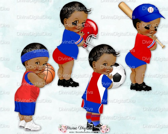 Little Prince Sport Theme Set Baby Boy Red & Blue Basketball