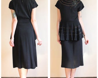 1940s Dress // Confetti Surprise Rayon Dress // vintage 40s dress
