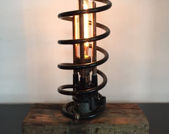 Unique Upcycled Sculptural Industrial Steam Punk Table Lamp