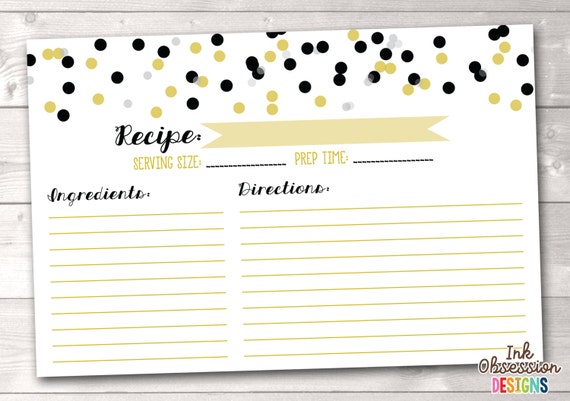 items similar to instant download recipe cards black download recipe cards