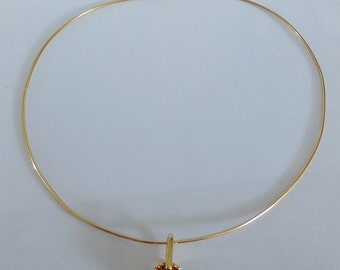 Pendant + Cable gold, 18 CT + Citrine