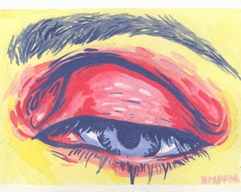 Eyeshadow, Original gouache painting