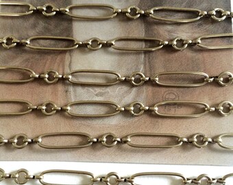 Little Corey Chain, Large Fancy Brass Chain, Station Chain, 22mm, 3FT