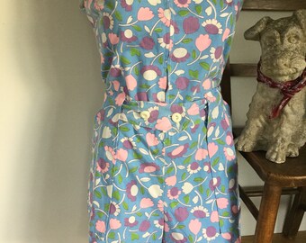 1960s romper playsuit shorts beachwear