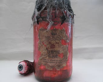 Halloween Potion Bottle/Jar Vampire Blood
