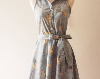bon voyage dress world map dress shirt dress vintage inspired cotton dress holiday vintage party dress