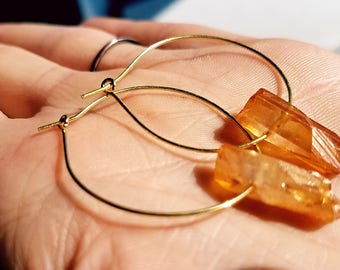 Crystal Shard Hoop Earrings