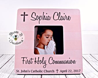 ON SALE First Holy Communion Picture Frame, Gift for First Communion, Communion Gift for Girl, Child's First Communion, Communion Present