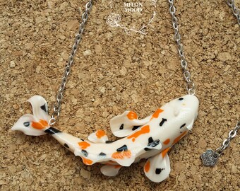 Koi fish necklace, Polymer clay necklace, Handmade jewelry, Gift idea