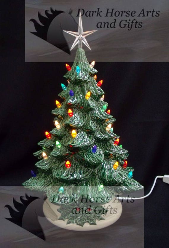 Old Fashioned Ceramic Christmas Tree 16 Inches