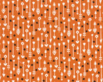 Sale! 1 yard of Cloud 9 Across the Pond pumpkin organic fabric OOP