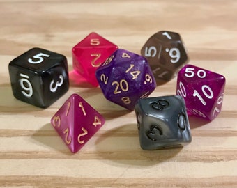Polyhedral D&D Tabletop RPG Dice Set - Hypnotic Pattern