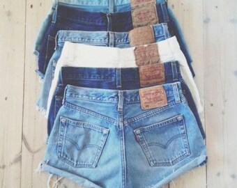 LEVI'S Denim Cutoff Shorts CUSTOM-FIT Vintage Button Fly 501's or Zip Fly Levi Jean Shorts All Sizes