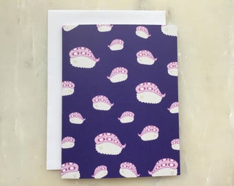 Tako/Octopus Sushi Notecard - Sushi Card, Sashimi Card, Food Card, Octopus Card