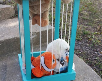 My Zoo Stuffed animal/toy storage Organization Wooden Holder kids toy holder Stuffed Animal Zoo Keeper