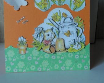 Cards party big day, don't forget March 04 of spring colors for this 3D card