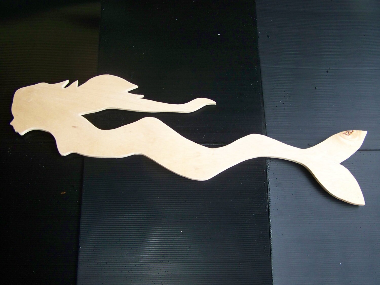 Mermaid Wood Cut-Out 39 inches Long Ready to Paint Mosaic or