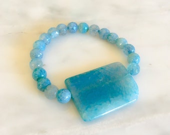 8mm Blue Agate Beads - Custom Fit