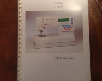 PFAFF 7570 Sewing Machine Manual, French Language Version
