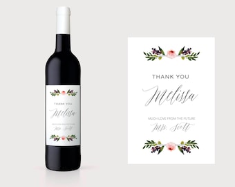 Hostess Wine label. Hostess Thank You Wine Label. Custom Hostess Wine Label. Custom Thank You Wine Label. Personalized Thank You Wine. TY7