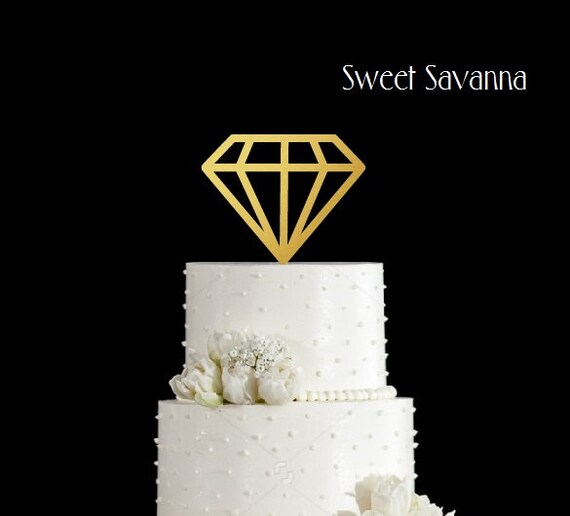 Diamond Cake Toppers Engagement Cake Topper Wedding Cake