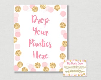 Blush Pink & Gold Bridal Shower Panty Game / Glitter Bridal Shower / Glitter Dot / Confetti / Pink Bridal Shower / INSTANT DOWNLOAD B107