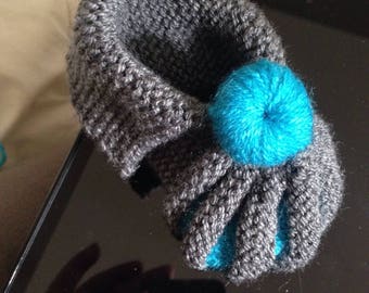 Dutch (pumpkin) baby booties bicolor